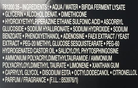 lancome genifique ingredient list.